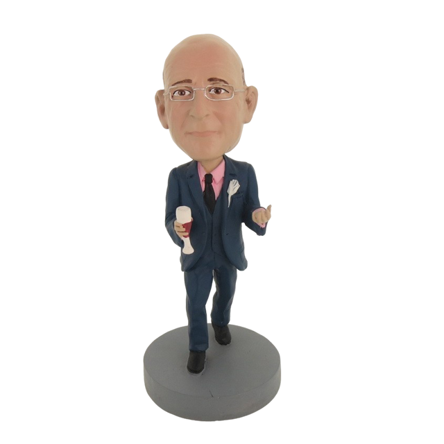 Picture of Custom Bobblehead Doll: Business Man With Red Wine