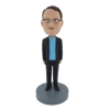 Picture of Custom Bobblehead Doll: Casual Man In Black Jacket And Inner Blue TShirt