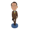 Picture of Custom Bobblehead Doll: Man In Brown Suit With Suitcase