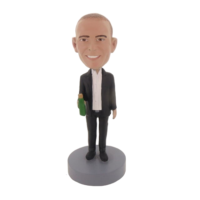 Picture of Custom Bobblehead Doll: Business Man With Wine