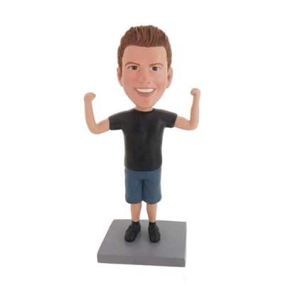 Picture of Custom Bobblehead Doll: Man Showing Muscle Posture