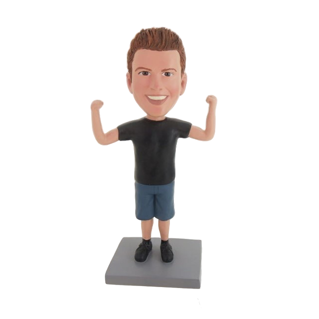 Picture of Custom Bobblehead Doll: Man Showing Muscle Posture