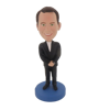 Picture of Custom Bobblehead Doll: Smiling Man In Black Suit