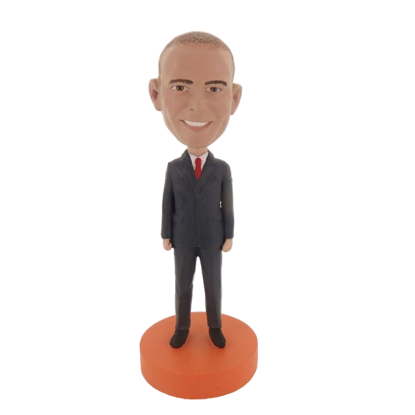 Picture of Custom Bobblehead Doll: Business Man In Suit With Tie