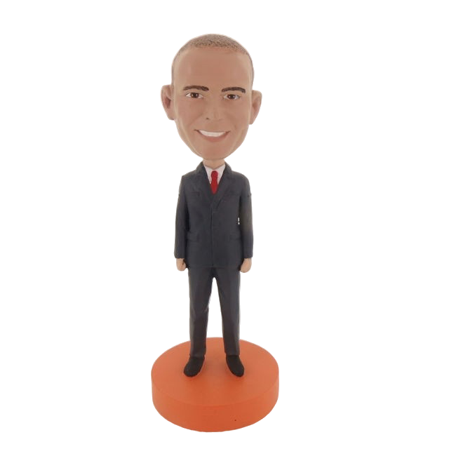 Picture of Custom Bobblehead Doll: Business Man In Suit With Tie